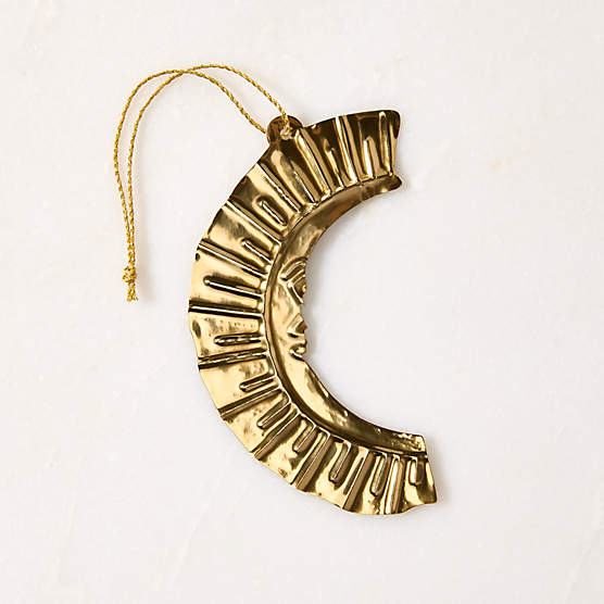 Yuletide Revelry Brass Moon Icon Gift Tie on