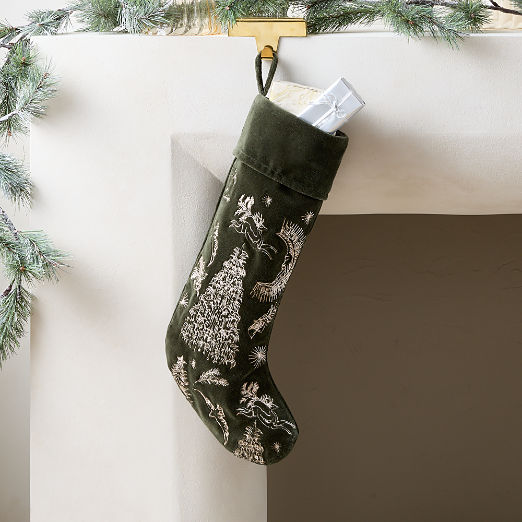 Yuletide Revelry Green Icon Christmas Stocking
