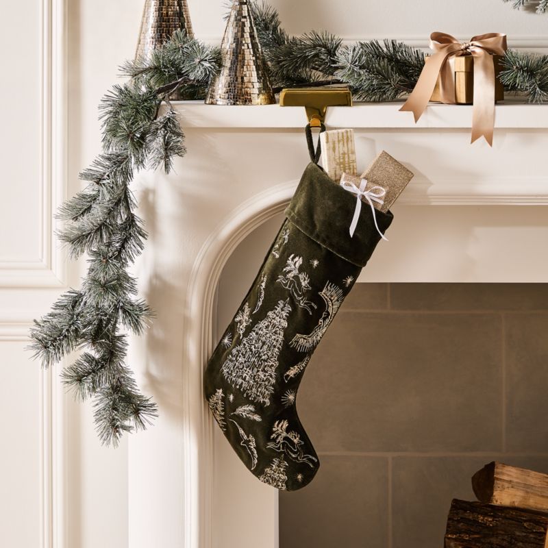 Yuletide Revelry Green Icon Christmas Stocking - image 1 of 4