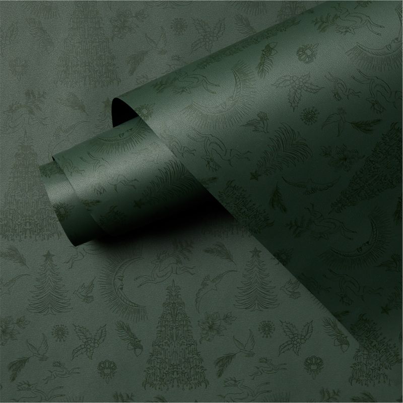 Yuletide Revelry Green Holiday Gift Wrap - image 1 of 3