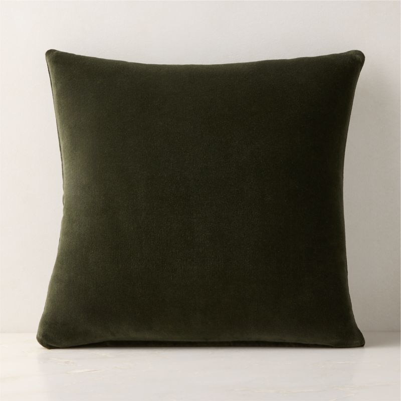Yuletide Revelry Embroidered Green Velvet Throw Pillow Cover 20"x20" - image 2 of 3