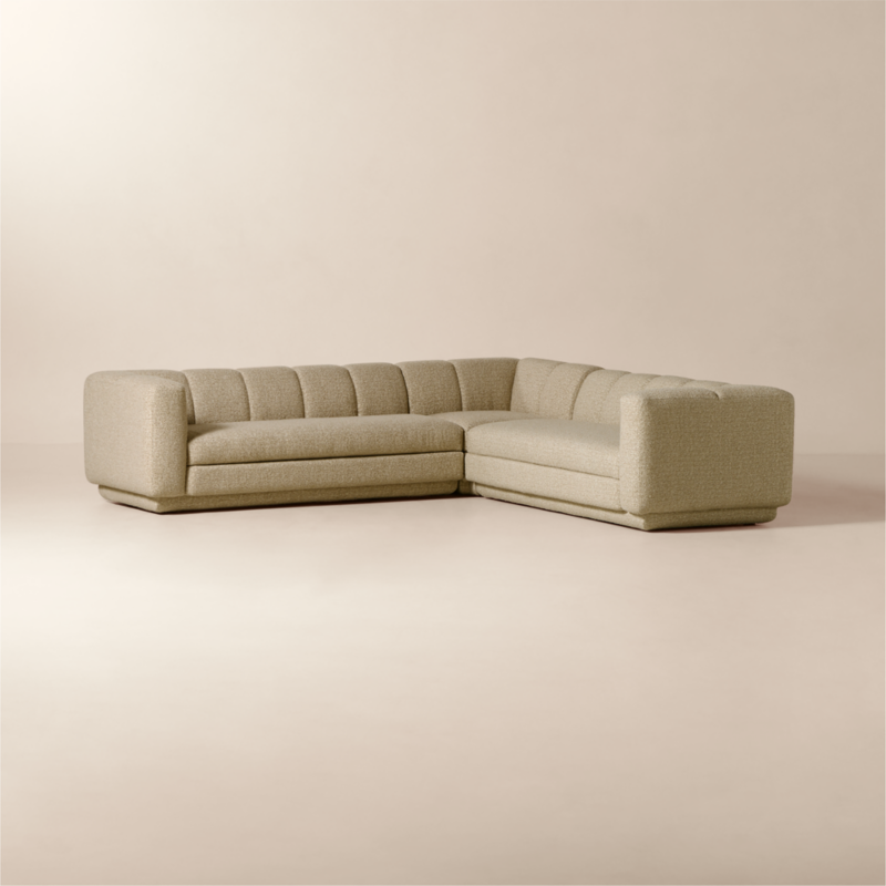 Yarrow 3-Piece L-Shaped Camel Woven Fabric Sectional Sofa - image 5 of 11
