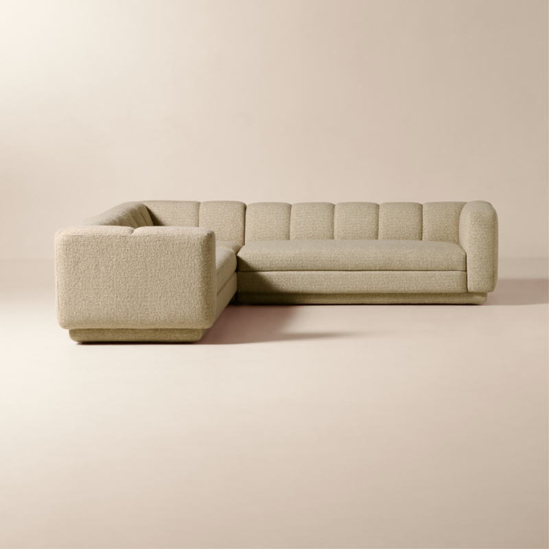 Yarrow 3-Piece L-Shaped Camel Woven Fabric Sectional Sofa - image 6 of 11