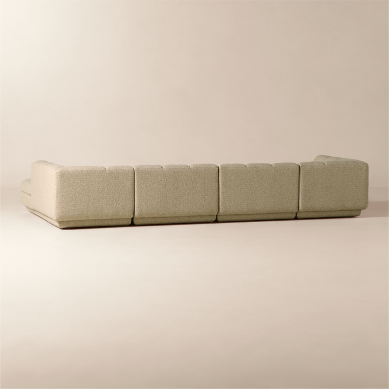 Yarrow 4-Piece U-Shaped Camel Woven Fabric Sectional Sofa - image 7 of 13