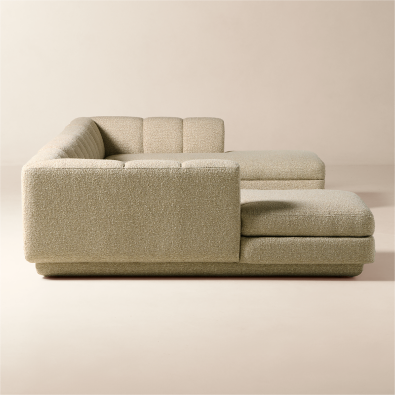 Yarrow 4-Piece U-Shaped Camel Woven Fabric Sectional Sofa - image 6 of 13
