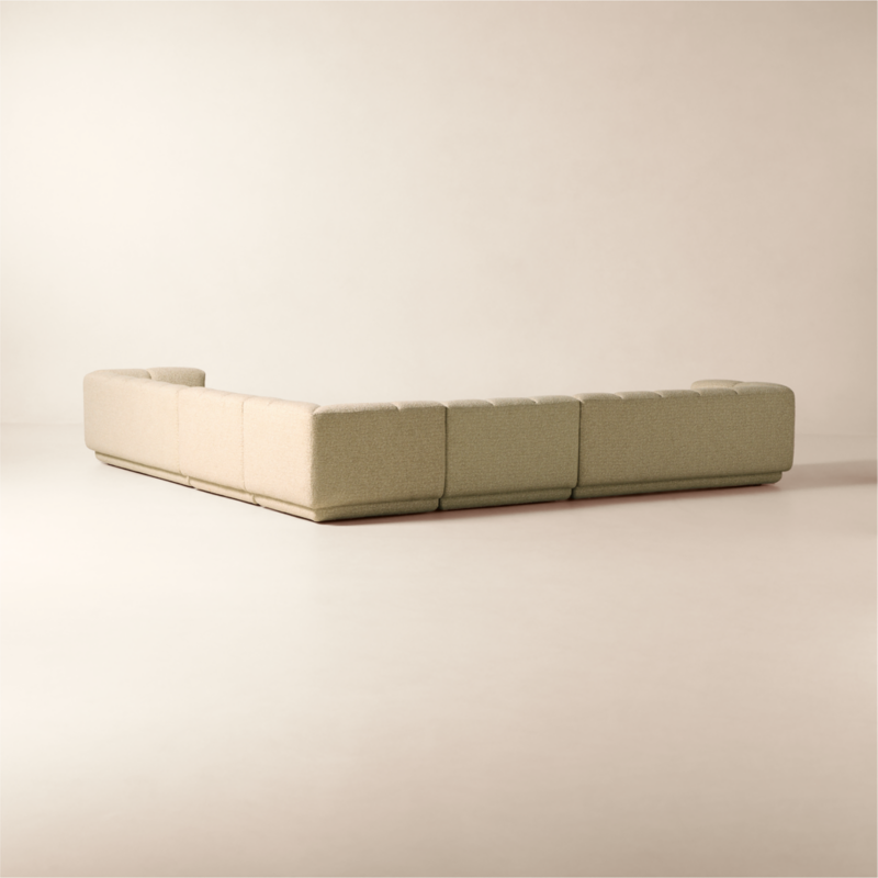 Yarrow 5-Piece L-Shaped Camel Woven Fabric Sectional Sofa - image 7 of 13