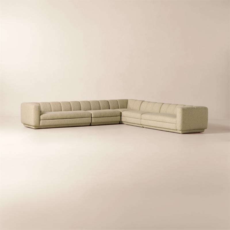 Yarrow 5-Piece L-Shaped Camel Woven Fabric Sectional Sofa - image 5 of 13