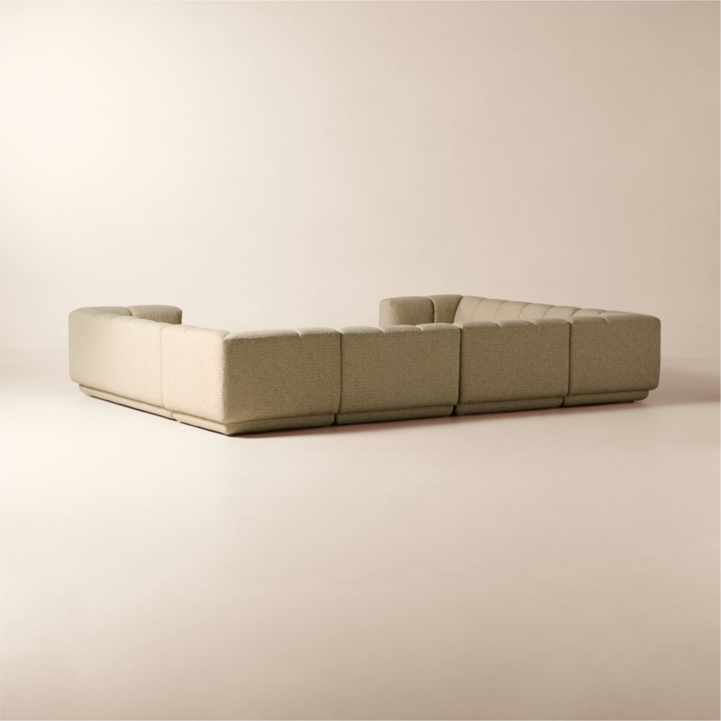 Yarrow 6-Piece U-Shaped Camel Woven Fabric Sectional Sofa - image 7 of 13