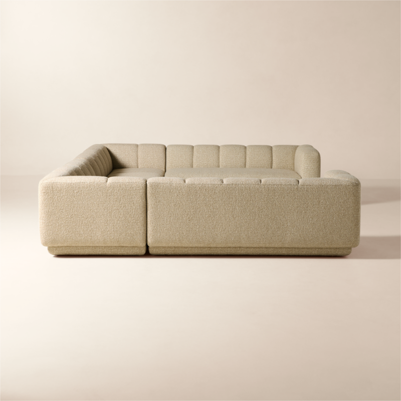 Yarrow 6-Piece U-Shaped Camel Woven Fabric Sectional Sofa - image 6 of 13