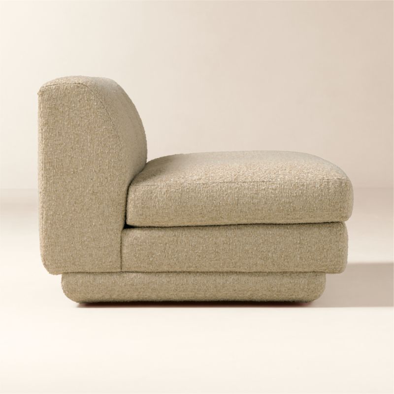 Yarrow Camel Woven Fabric Armless Chair - image 3 of 7