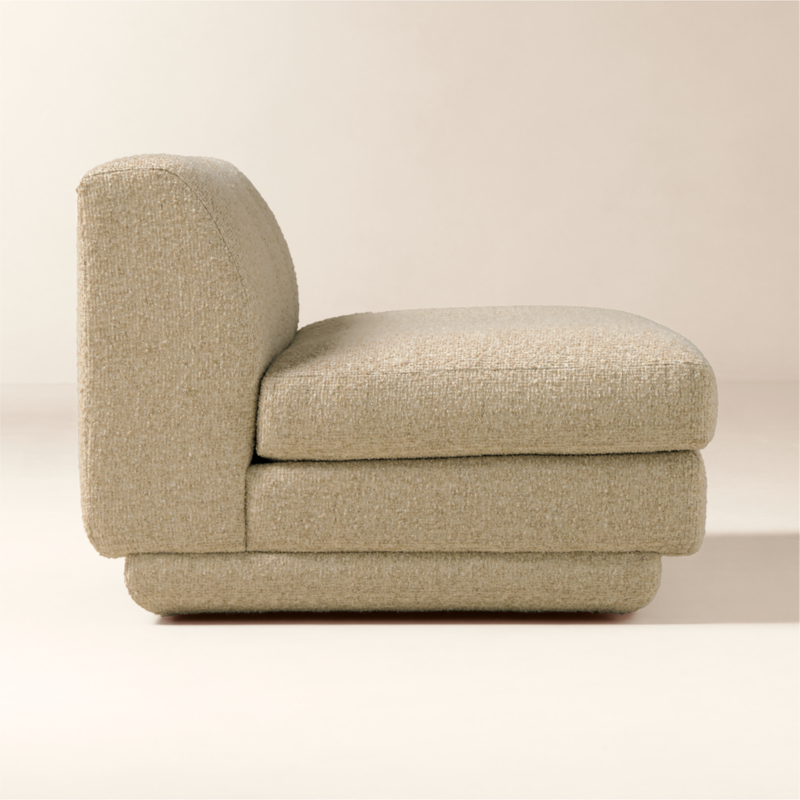 Yarrow Camel Woven Fabric Armless Chair - image 6 of 13