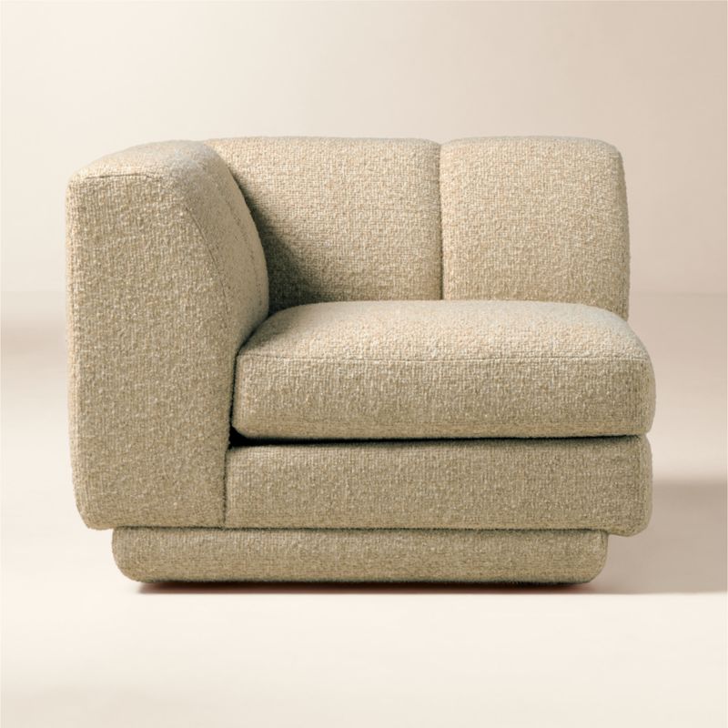 Yarrow Camel Woven Fabric Corner Chair - image 0 of 7