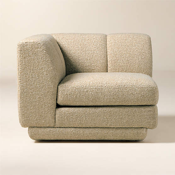 Yarrow Camel Woven Fabric Corner Chair