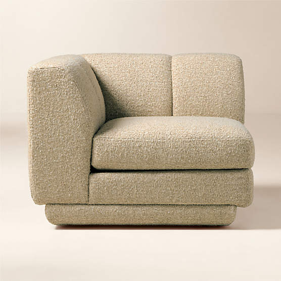 Yarrow Camel Woven Fabric Corner Chair