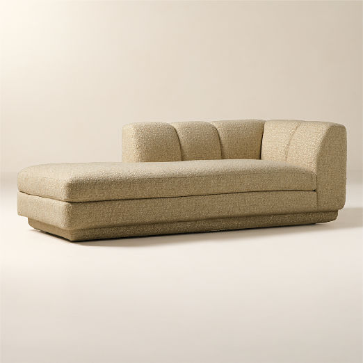 Yarrow Camel Woven Fabric Left-Arm Chaise