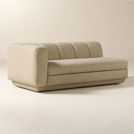 Yarrow Camel Woven Fabric Left-Arm Sofa