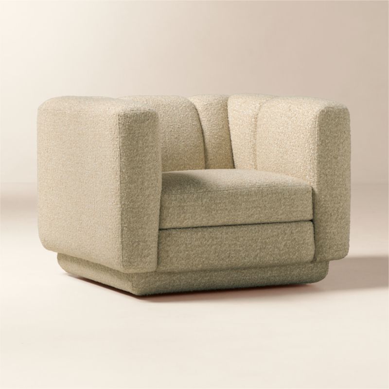 Yarrow Camel Woven Fabric Swivel Chair - image 6 of 11