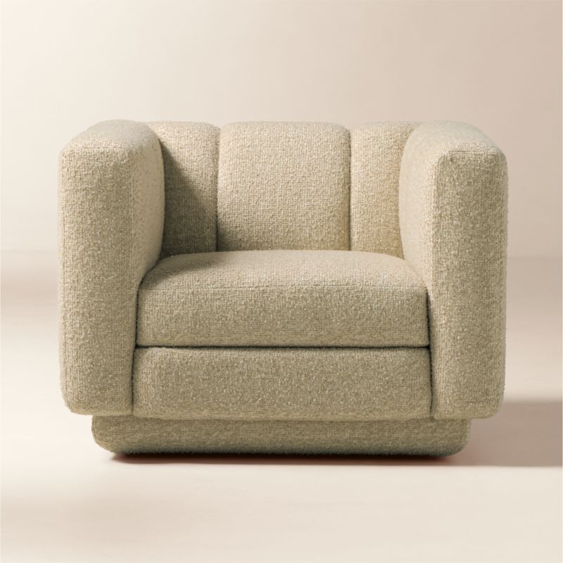 Yarrow Camel Woven Fabric Swivel Chair - image 0 of 11