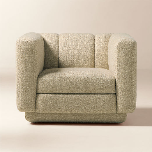 Yarrow Camel Woven Fabric Swivel Chair Set of 2