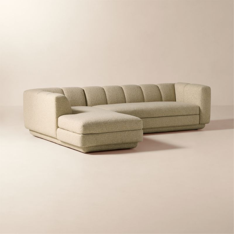 Yarrow 2-Piece L-Shaped Sectional Sofa with Left Arm Faux Sheepskin Natural - image 3 of 8