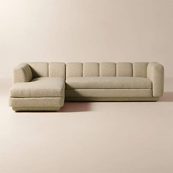 Yarrow 2-Piece L-Shaped Camel Woven Fabric Sectional Sofa with Left-Arm Chaise