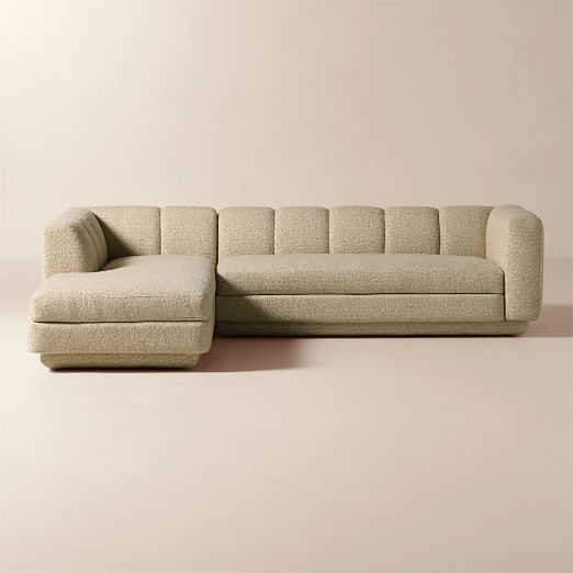 Yarrow 2-Piece L-Shaped Camel Woven Fabric Sectional Sofa with Left-Arm Chaise