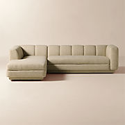 Yarrow 2-Piece L-Shaped Camel Woven Fabric Sectional Sofa with Left-Arm