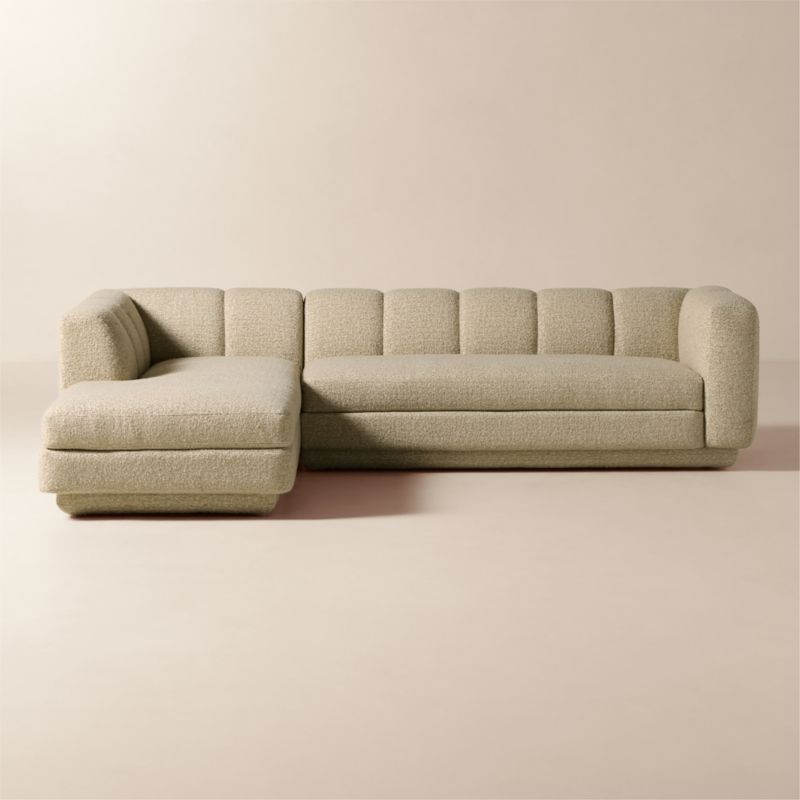 Yarrow 2-Piece L-Shaped Sectional Sofa with Left Arm Piano Domino