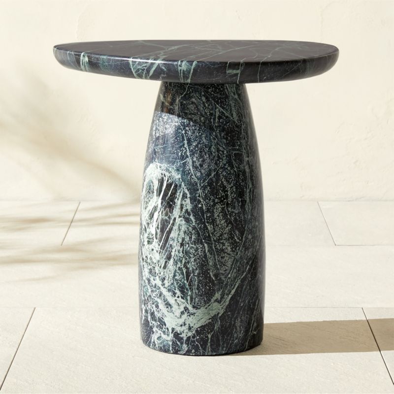 Yuma Green Marble Outdoor Side Table - image 0 of 7