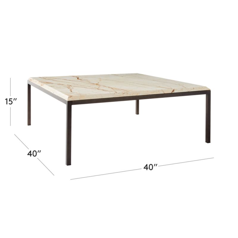 Zaccardi Square Ivory Marble Coffee Table + Reviews | CB2