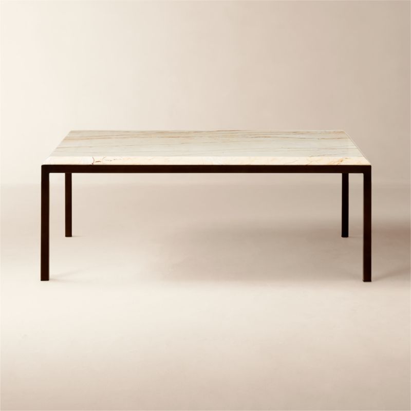 Zaccardi Square Ivory Marble Coffee Table + Reviews | CB2