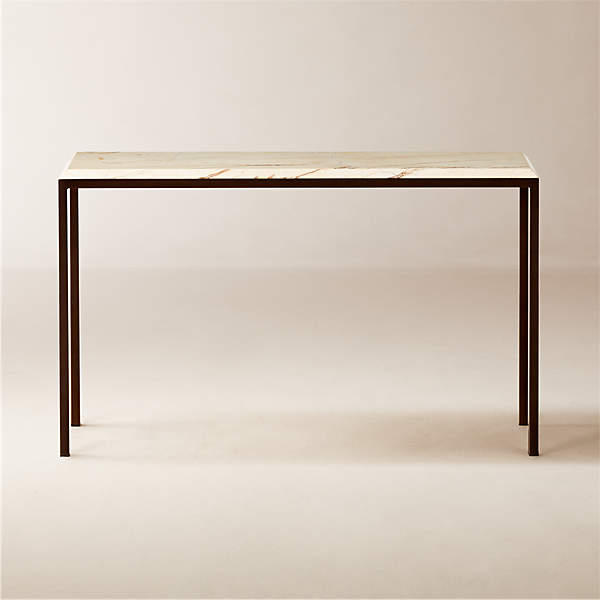 Cb2 marble 2024 console table