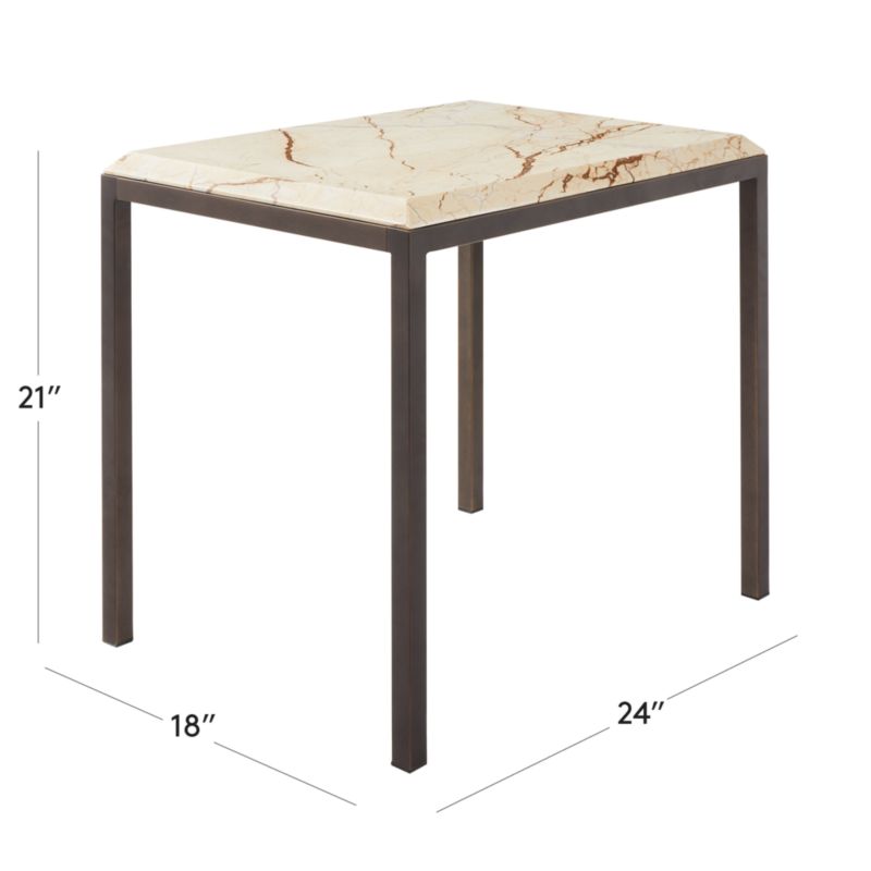 View Zaccardi Ivory Marble Side Table - image 3 of 9