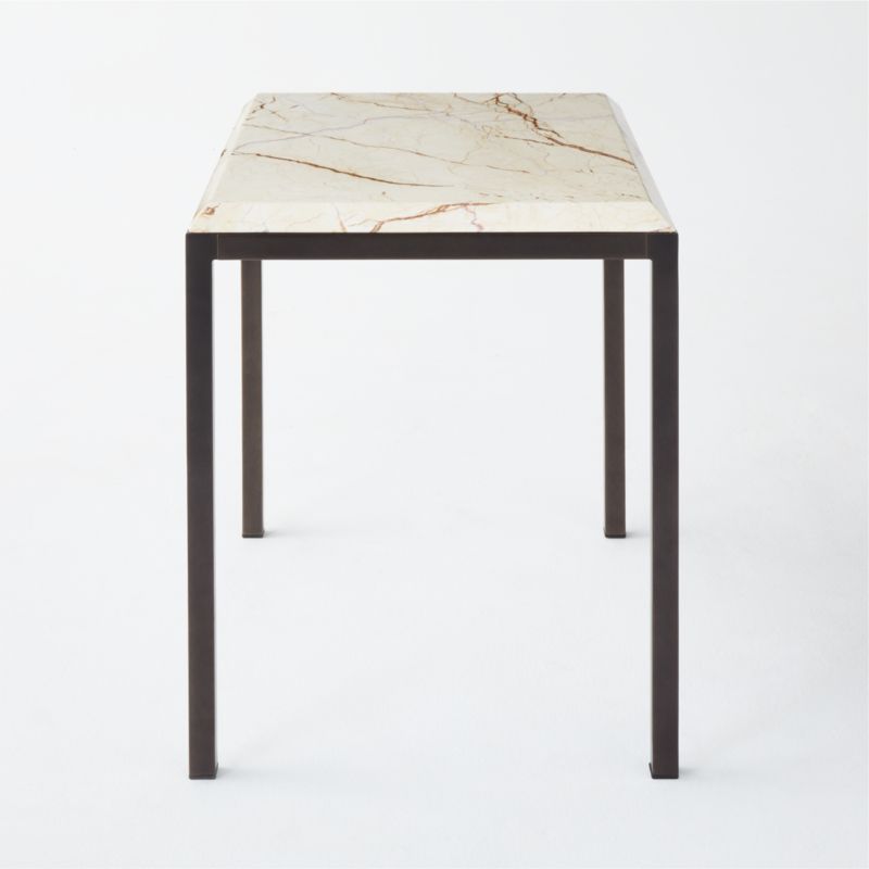 Zaccardi Ivory Marble Side Table - image 3 of 9