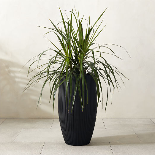 Zadie Black Resin Indoor/Outdoor Large Planter 25.25"H