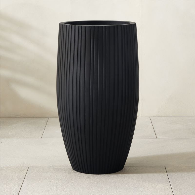 Zadie Black Resin Indoor/Outdoor Planter Medium - image 0 of 5