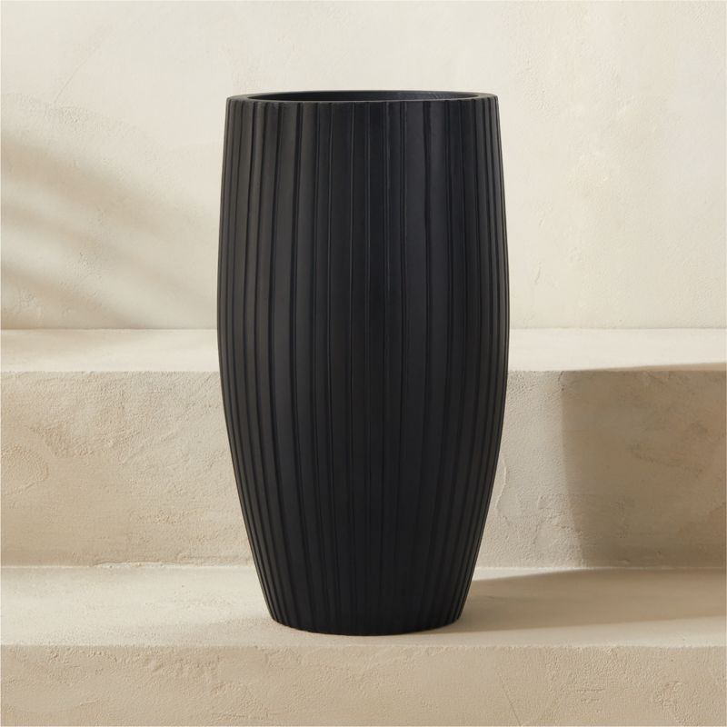 Zadie Black Resin Indoor/Outdoor Planter Small - image 0 of 5