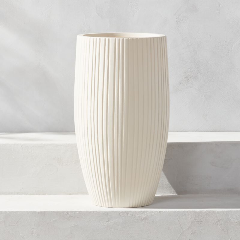 Zadie White Resin Indoor/Outdoor Planter Medium - image 0 of 7