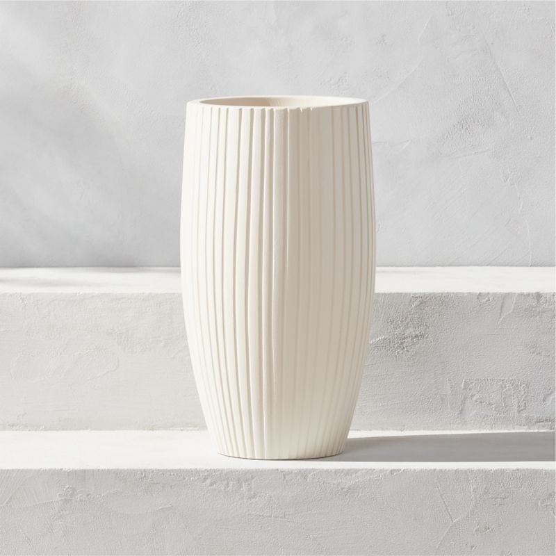 Zadie White Resin Indoor/Outdoor Planter Small - image 0 of 7