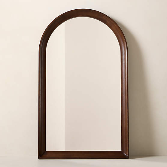 Zaire Oak Wood Arched Full-Length Floor Mirror 43"x72"