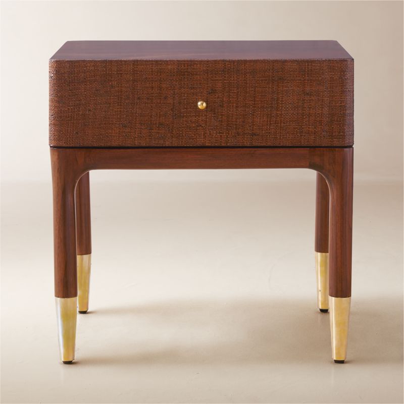 Zane Woven Raffia Nightstand with Drawer - image 0 of 8