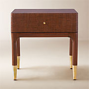 Lawson 2-Drawer Wood Nightstand with Glass Top
