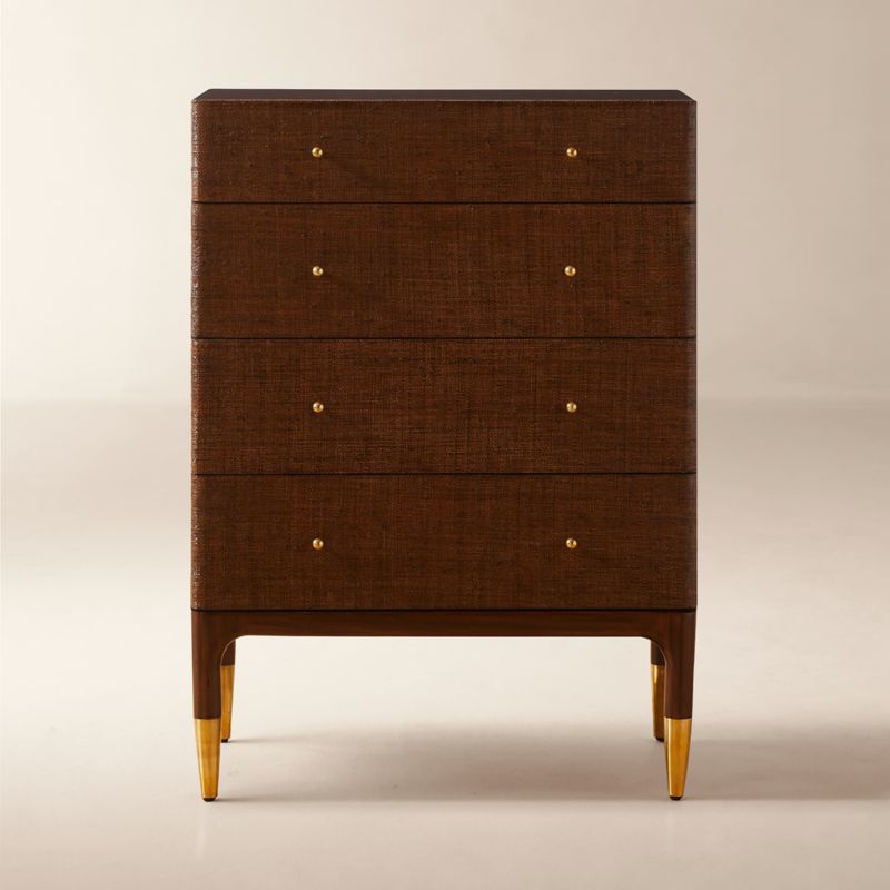 Zane 4-Drawer Woven Raffia Dresser | CB2