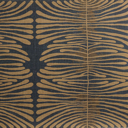 Zebra Dark Blue & Sienna Brown Wallpaper