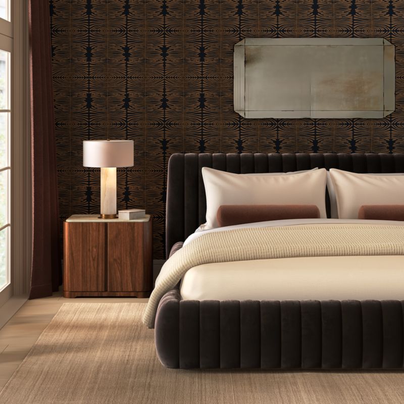 Zebra Dark Blue & Sienna Brown Wallpaper - image 3 of 4