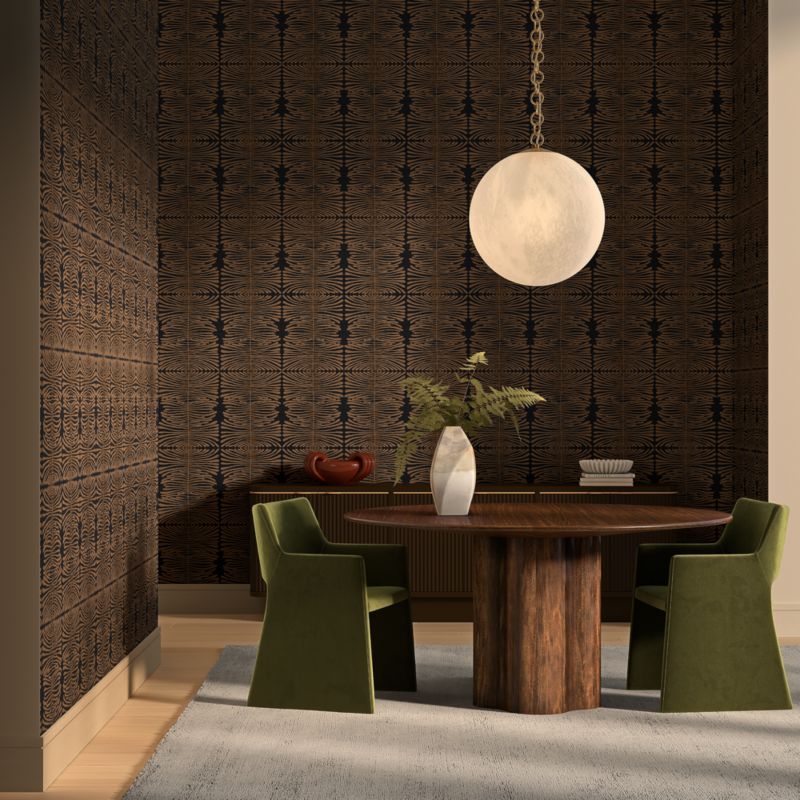 Zebra Dark Blue & Sienna Brown Wallpaper - image 2 of 4