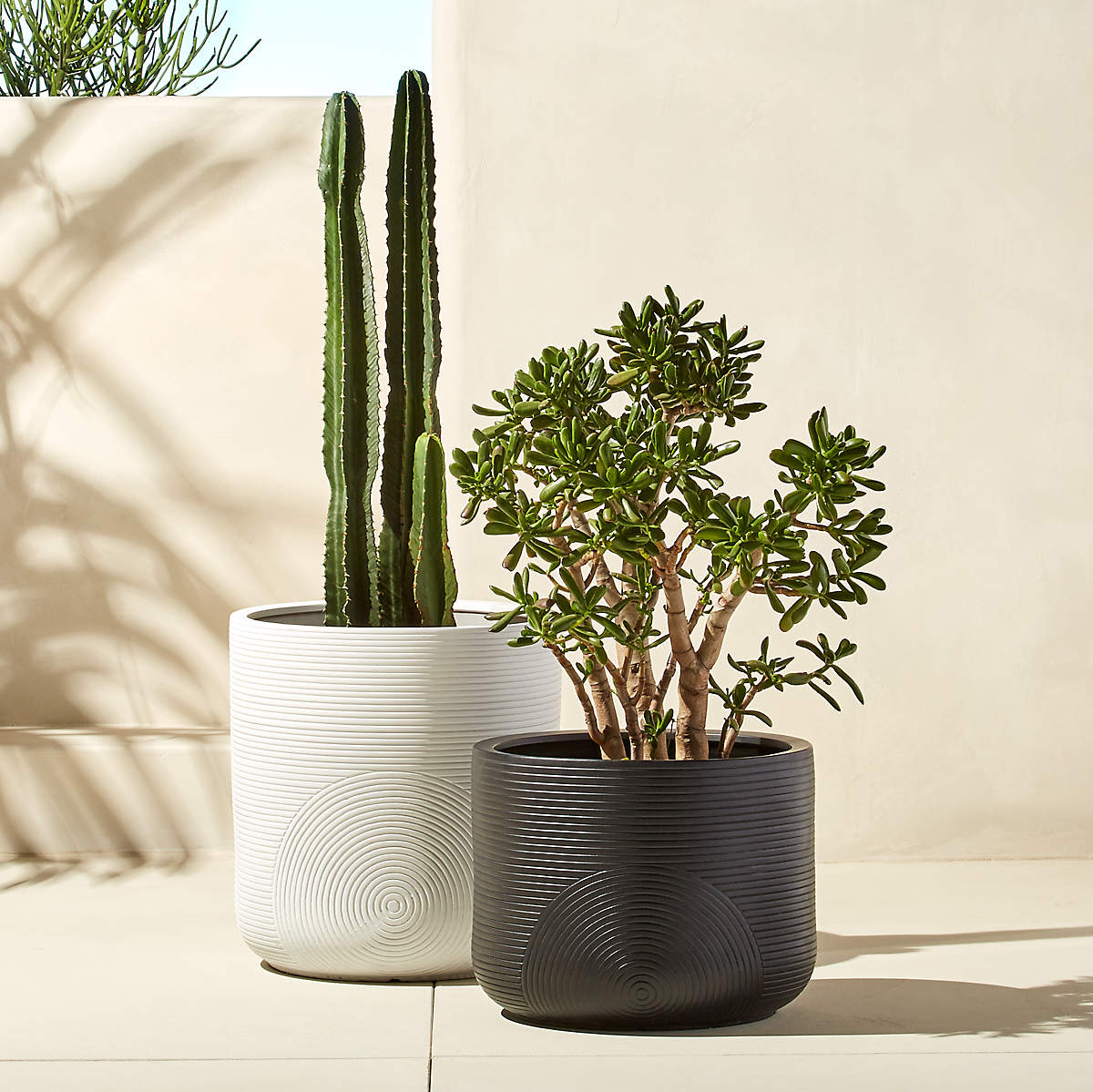 Zen Large Clay Modern Indoor/Outdoor Planters CB2