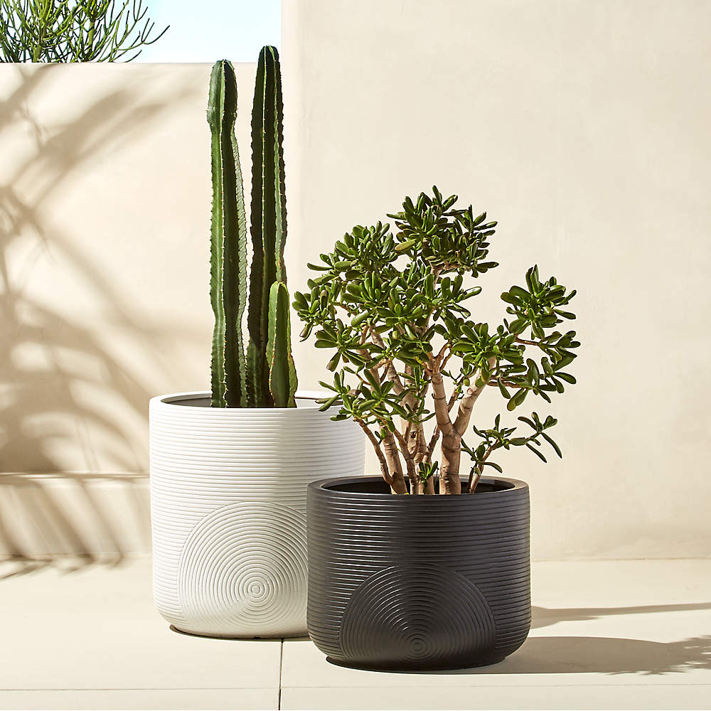 Zen Modern White Clay Outdoor Planter + Reviews | CB2