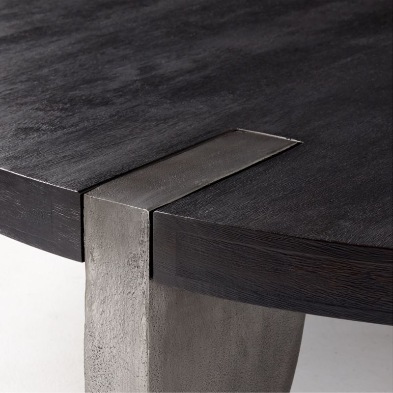 Zepa Round Black Wood Coffee Table - image 5 of 6