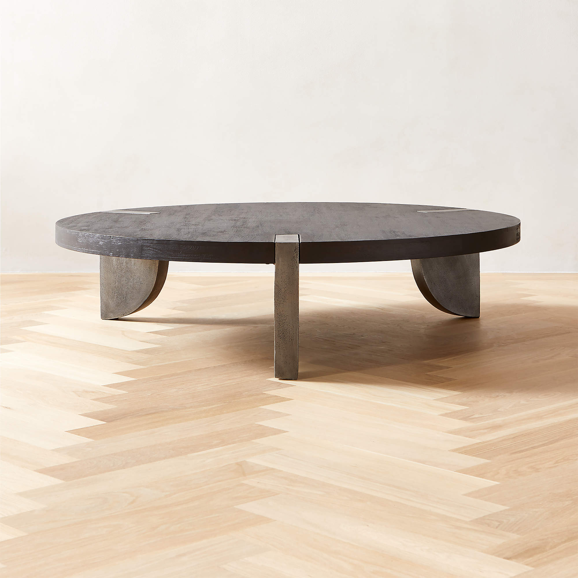 Zepa Round Black Wood Coffee Table + Reviews CB2